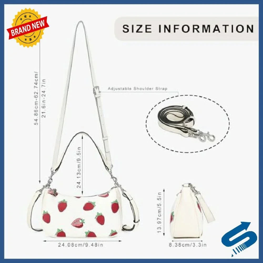Small Leather Hobo Bag with Removable Straps, 3 Card Slots, Zipper Pouch